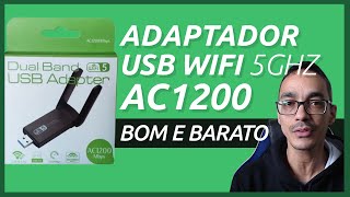 Adaptador wifi dual Band AC1200 5Ghz USB 3.0 Bom e barato da shopee