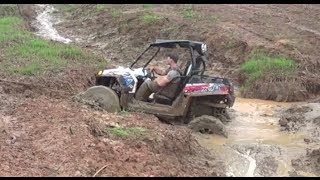 Buried RZR Getting Pulled Out Mud Nationals 2014 Nats Broken Axle Highlifter