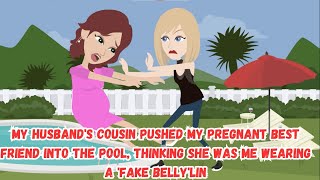 My Husband's Cousin Pushed My Pregnant Best Friend into the Pool, She Was Me Wearing a 'Fake Belly'