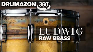 LUDWIG LB464R 14 X 6.5 RAW BRASS PHONIC SNARE DRUM | DRUMAZON 360 VIDEO