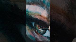 Mixed Media Eye Painting (with glitter!) #spraypaint  #painting #mixedmedia