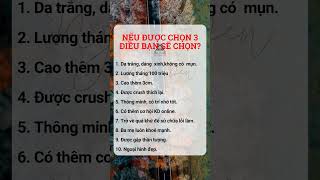 Bạn sẽ chọn 3 điều nào?#phattrienbanthan #dongluc #sach #sachhay #nguyenthingocden #tichcuc