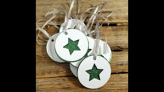 CARDMAKING Christmas Glitter Star handmade tags