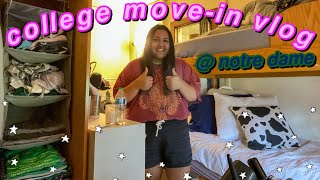 COLLEGE MOVE-IN DAY VLOG *freshman year* | University of Notre Dame