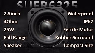 SUFR6325 2.5-inch 4Ohm 25W Waterproof Full Range Speaker Ferrite Motor Rubber Surround