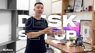 DESK SET UP 2024 | GÓC LÀM VIỆC MỚI CỦA MÌNH | HUY POSTER