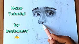 How to draw nose || process of drawing nose || step by step ✍️