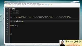 PHP Dersleri - Array Yapısındaki En Büyük ve En Küçük Değeri Bulma (max , min)