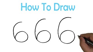 Cats Drawing With Number 666. How to draw Cat real easy.