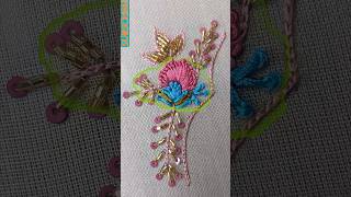 Beautiful embroidery for beginners zardozi work video #hand #embroidery #art #shorts #sort #video