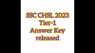 SSC CHSL 2023 Answer key released #SCC,#SSC_CHSL