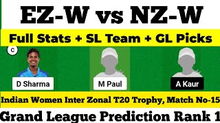 EZ-W VS NZ-W | EZ-W VS NZ-W DREAM11 TEAM PREDICTION | WOMEN INTER ZONAL T20 #dream11prediction #t20