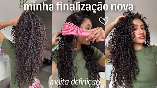 minha finalização atualizada | muita definição e volume + testando creme novo🎀