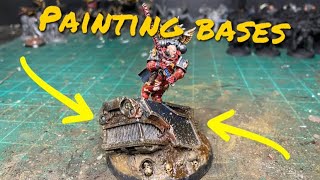 Painting a custom base | #wargame #40k #warhammer40k #wargame #boardgame #warhammerbasing ￼