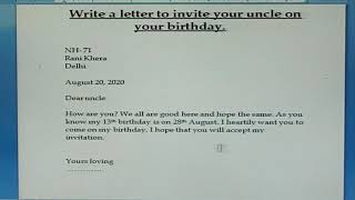 Letter to Uncle to invite on birthday. (Class-V)