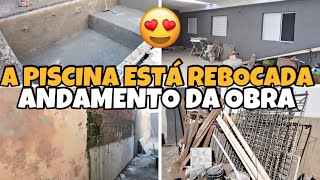 DIÁRIO DE OBRA #31 / A GARAGEM ESTÁ QUASE PRONTA, PISCINA REBOCADA, COZINHA NA ÁREA EXTERNA 😍