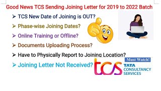 Good News TCS Sending Joining Letters New Update 2019 to 2022||TCS New Joining Dates||