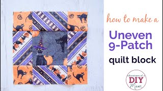 Uneven Nine Patch Quilt Block