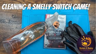 Cleaning a smelly/dirty Switch game!