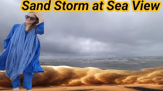 Sand storm || Karachi Sea View  || Storm at sea view karachi