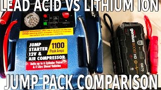 Jump Pack Comparison - Sealed Lead Acid vs Lithium Ion Noco Genius Boost GB70.