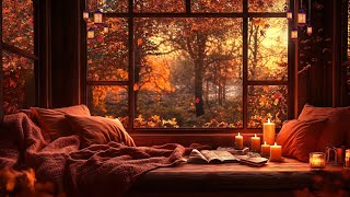 Falling Autumn Leaves by the Window - Calming Ambience & Piano Music for Focus and Relaxatio