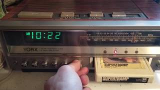 Testing a vintage Yorx 8 track radio