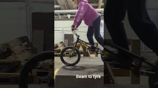 beam to tyre #bikejump #trials #biketricks