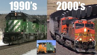 Burlington Northern to BNSF, A decade of change in Newcastle, Wyoming (1990-2007) Full Video