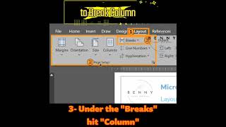 How to Break Column in MS Word