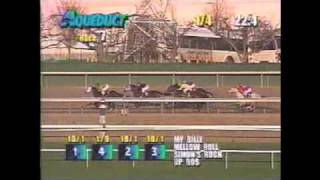 Jockey Frank Lovato Jr & Mellow Roll winning NY Stallion Stakes