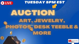 Art, Jewelry, Photos, Desk Teeble & More Tuesday Selling 5PM Eastern