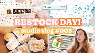 STUDIO VLOG #005 // RESTOCK DAY! OVER 1,200+ ORDERS & REVEALING NEW PRODUCTS!