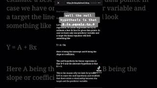 #didyouknow Why do we check for p-value less than 0.5 in #linearregression #machinelearning #shorts