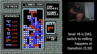 My first level 30 in NES Tetris (with rolling!)