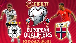 FIFA 17 | Germany vs Norway | FIFA World Cup European Qualifiers 2018 | PS4 Full Gameplay