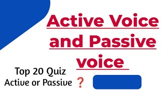 Active and passive voice || Top 20 Questions Active voice and Passive voice