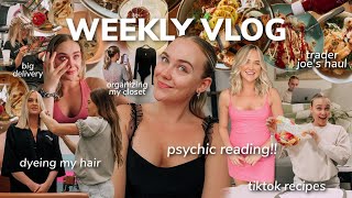 WEEKLY VLOG: going *blonder*, psychic reading (this is crazy), trader joe's haul, exciting delivery