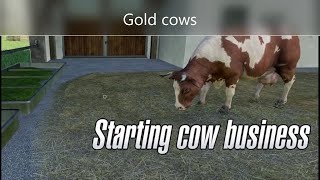 Gold cows at the farm! #Farming Simulator