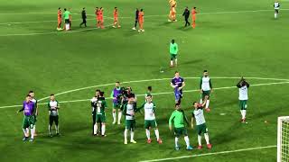 Maccabi Haifa fans celebration with the players winning game Jan 27, 2020