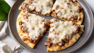 Cheesesteak-Style Sloppy Joe Flatbreads Recipe