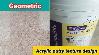 Simple geometric wall design || putty texture || how to apply asian paints acrylic putty