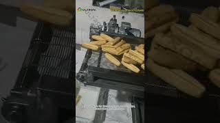 Churros continuous fryer | puff food continuous frying machine | potato chips frying machine price