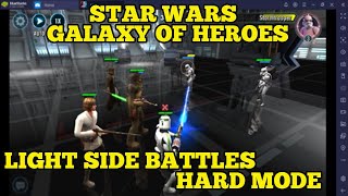 LIGHT SIDE BATTLES 1A - HARD MODE - STAR WARS GALAXY OF HEROES ANDROID GAMEPLAY