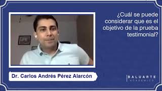 ¿Cuál se puede considerar que es el objetivo de la prueba testimonial?