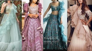 New trendy lehnga choli with frill/wedding wear lehnga choli for bridal'sister or groom'sister