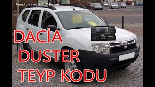 Dacia Duster Teyp kodu Girme Dacia Tape Code Entry.