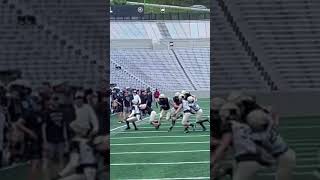 #ArmyFootball freshman RB Trey Tremba gets to outside during first scrimmage #collegefootball