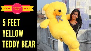 5 FEET YELLOW TEDDY BEAR | Big Size Teddy Bear Price | Giant Teddy Bear Unboxing Hindi | Toys Review