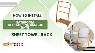 How to assemble Bathroom Freestanding Bamboo Bath Sheet Towel Rack I SKU: 50117